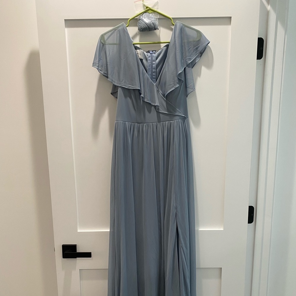 Azazie Jael Dusty Blue Dress